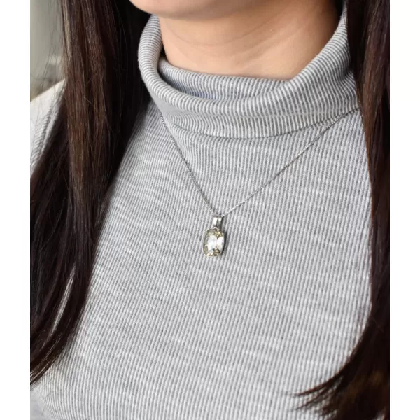 Stříbrný přívěsek s krystaly Swarovski šedý obdélník 34244.5 silver shade