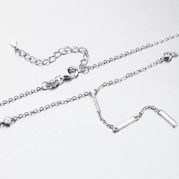 Stříbrný náhrdelník se zirkony SST-15988