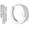 Stříbrné náušnice kruhy se zirkonem v bílé barvě 11240.1