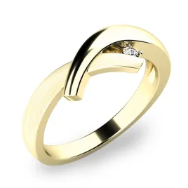Dámský prsten žluté zlato 585 přírodní diamant 0.026 ct G/SI 10853-DIA