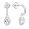 Stříbrné náušnice visací se zirkonem bílý ovál 11228.1