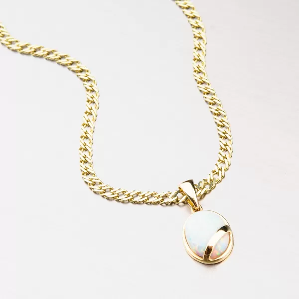 Dámský přívěsek žluté zlato 585 opál 43-21737