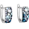 Stříbrné náušnice visací s krystaly Swarovski modrý půlkruh 31123.3 blue style