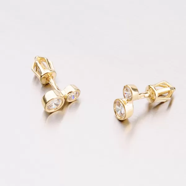 Dámské náušnice žluté zlato 585 zirkon 42-31657