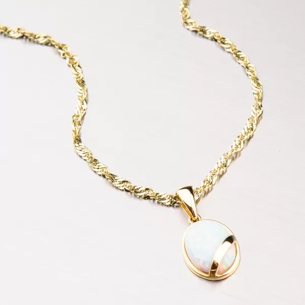 Dámský přívěsek žluté zlato 585 opál 43-21737