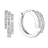 Stříbrné náušnice kruhy se zirkonem v bílé barvě 11240.1