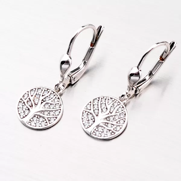 Dětské náušnice bílé zlato 585 zirkon 12-543