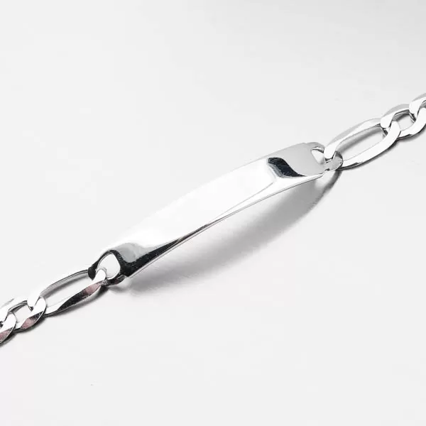 Stříbrný náramek s destičkou CHRS-073-180-FLAT-IDN