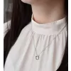 Stříbrný náhrdelník s krystalem Swarovski bílý kulatý 32069.1