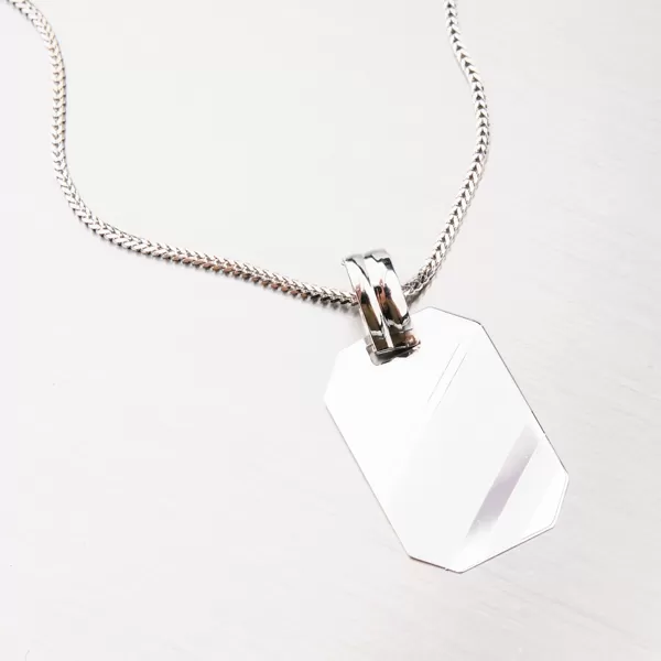 Přívěsek bílé zlato 585 destička 43-2963