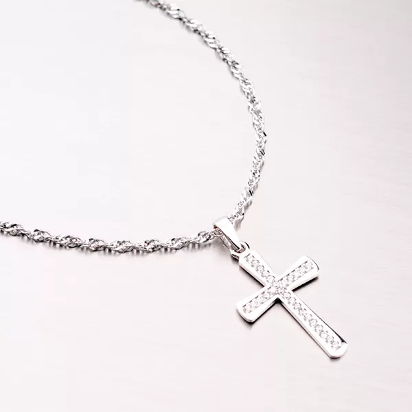 Zlatý kříž se zirkony 43-21637