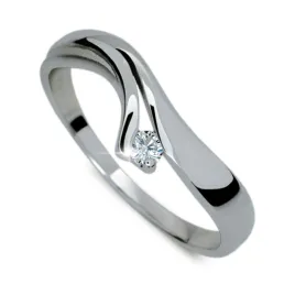 Dámský prsten bílé zlato 585/1000 přírodní diamant 0.085 ct G/SI DF1853