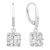 Stříbrné náušnice visací se zirkonem bílý kosočtverec 11297.1