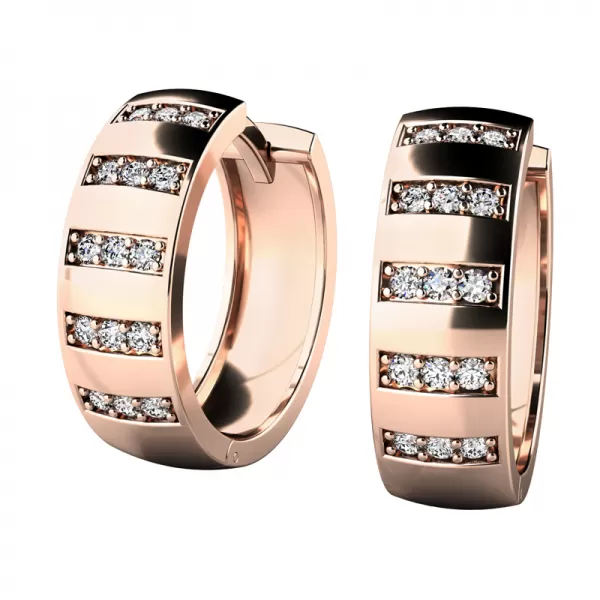 Náušnice kruhy s diamanty 10945-ZL-DIA