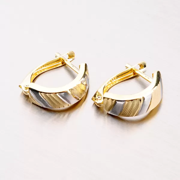 Zlaté náušnice gravírované 42-31024