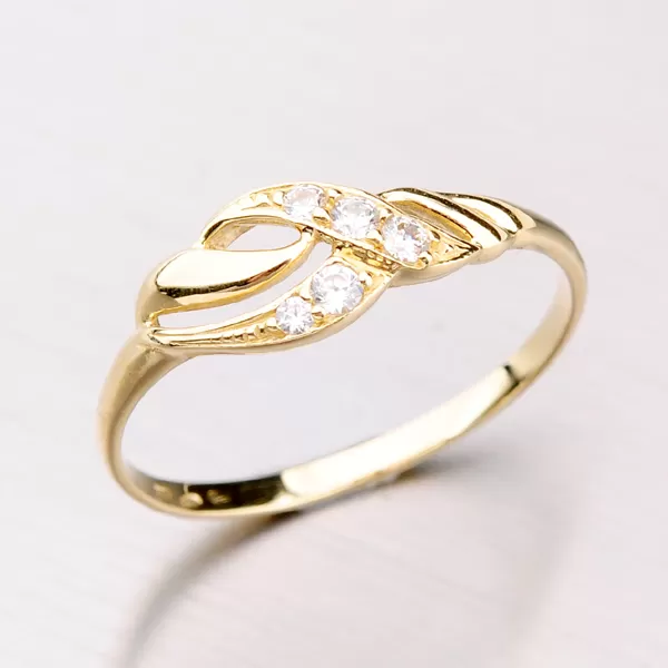 Prsten se zirkony - zlato 585, 41-NL03