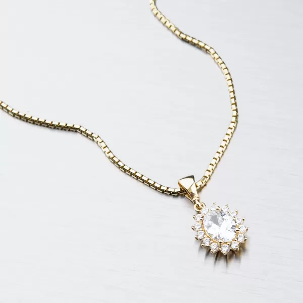 Zlatý přívěsek se zirkony 13-347