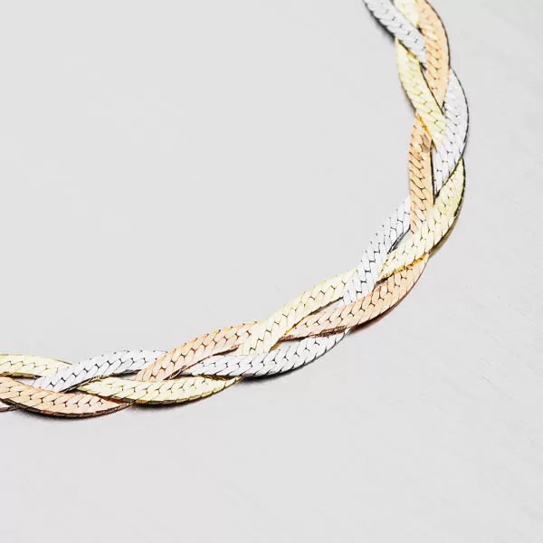 Pletený náramek - stříbro 925 CHRS-02-040-3B3CRH