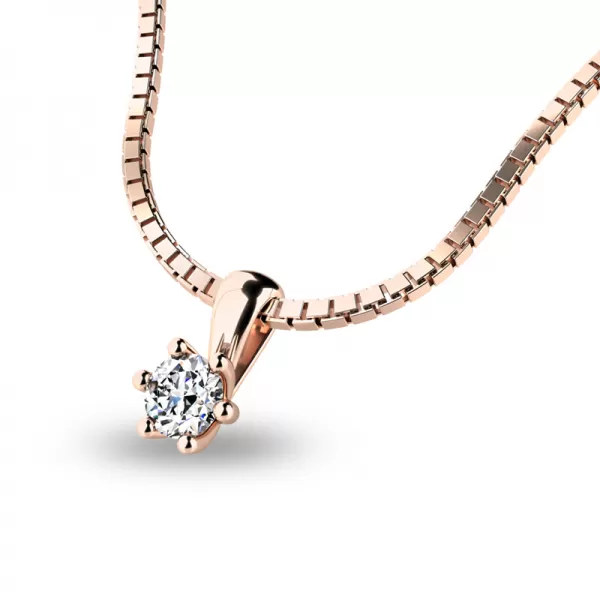 Briliantový přívěsek z růžového zlata 10887-CV-DIA