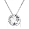 Stříbrný náhrdelník s krystalem Swarovski bílý kulatý 32069.1