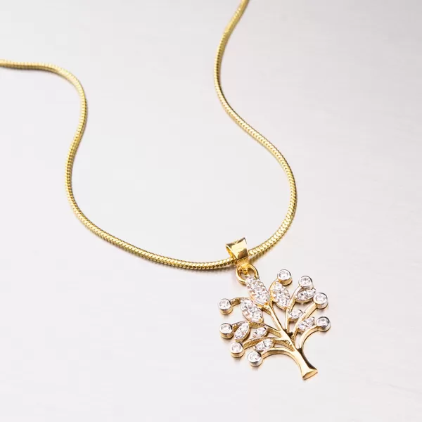 Dámský přívěsek žluté zlato 585 zirkon - strom života 43-21257