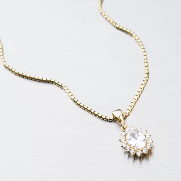 Dámský přívěsek žluté zlato 585 zirkon akvamarín 13-345