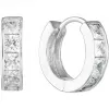 Stříbrné náušnice kruhy se zirkonem v bílé barvě 11248.1