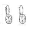 Stříbrné náušnice visací s krystaly Swarovski bílý obdélník 31278.1