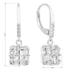 Stříbrné náušnice visací se zirkonem bílý kosočtverec 11297.1