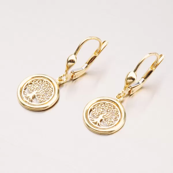 Zlaté visací náušnice strom života 42-32312