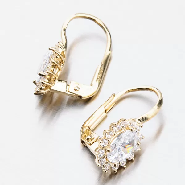 Dámské náušnice zářivé se zirkony 12-524