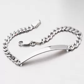 Pánský stříbrný náramek s destičkou CHRS-08-120-IDN