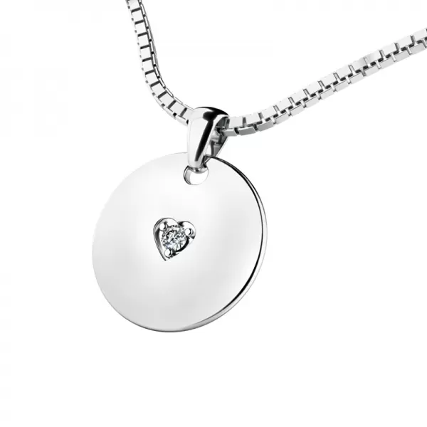 Kulatý medailonek s briliantem 10949-B-DIA