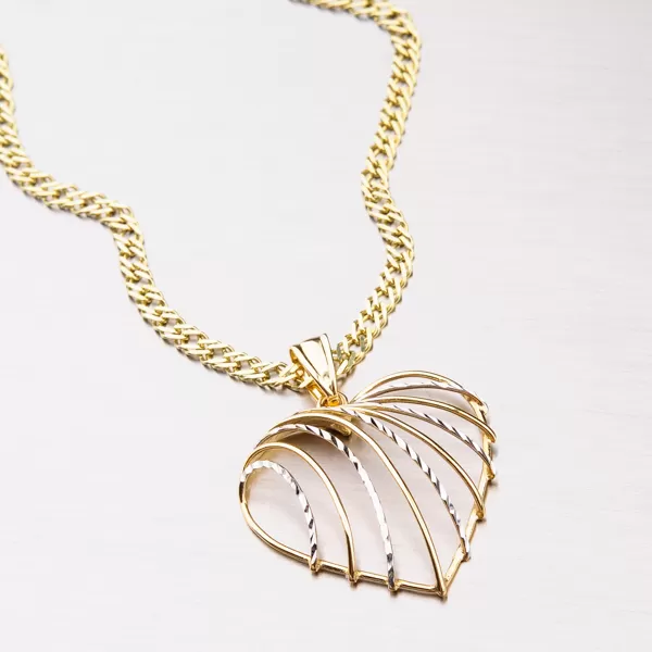 Dámský přívěsek zlato mix 585 srdce 43-21382