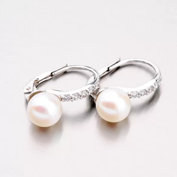 Dámské náušnice bílé zlato 585 perly perlové 42-32401