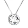 Stříbrný náhrdelník s krystalem Swarovski bílý kulatý 32069.1