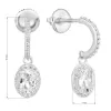 Stříbrné náušnice visací se zirkonem bílý ovál 11228.1