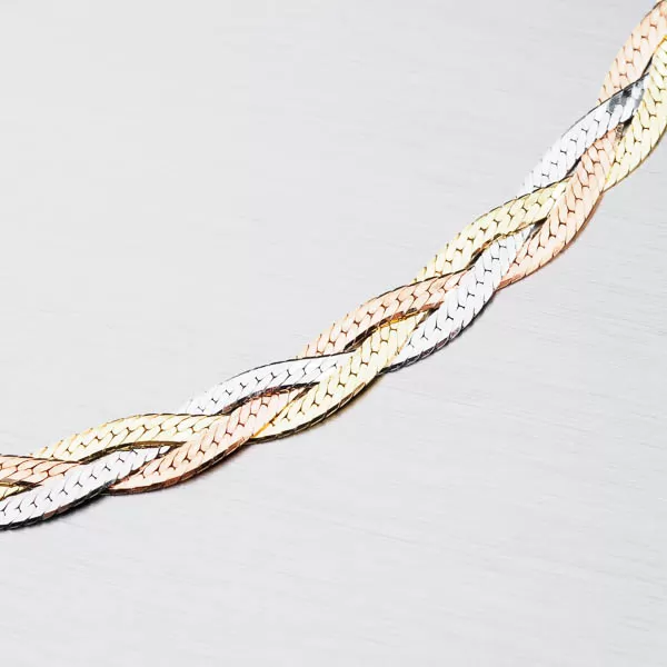 Pletený náhrdelník - stříbro 925 CHRS-02-040-3B3CRH