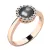 Dámský prsten růžové zlato 585/1000 přírodní diamant 0.080 ct černá perla 10928-CV-FW-Black