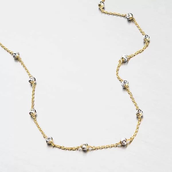 Stříbrný náhrdelník s kuličkami CHRS-ST-RN-C0001-YR-003