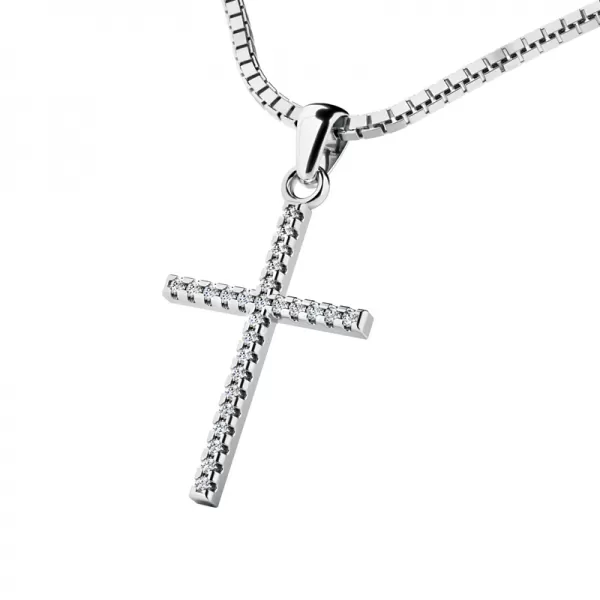 Zlatý kříž s diamantem 10946-B-DIA