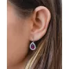 Stříbrné náušnice visací s krystaly Swarovski fialová slza 31242.3