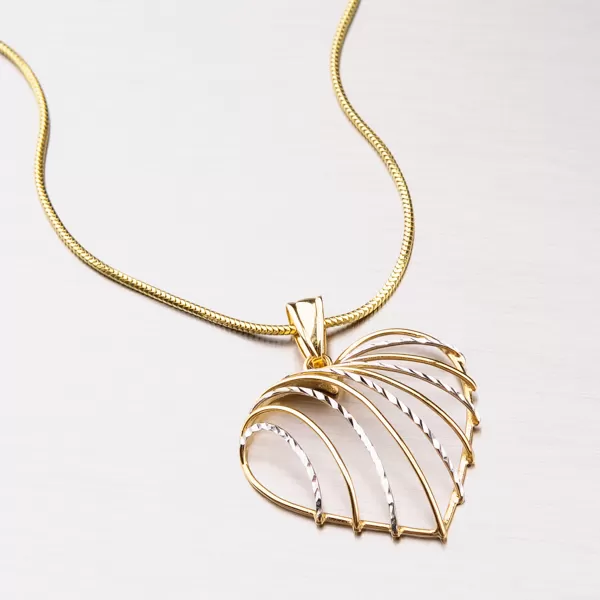 Dámský přívěsek zlato mix 585 srdce 43-21382