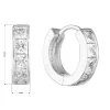 Stříbrné náušnice kruhy se zirkonem v bílé barvě 11248.1