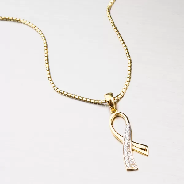 Zlatý přívěsek se zirkony 43-21452