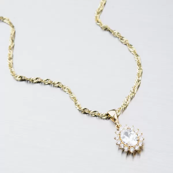 Zlatý přívěsek se zirkony 13-347