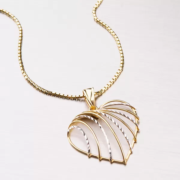 Dámský přívěsek zlato mix 585 srdce 43-21382