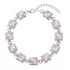 Stříbrný náramek se Swarovski krystaly růžový 33047.3