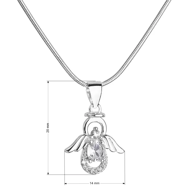 Stříbrný náhrdelník anděl s třpytivými zirkony 12043.1