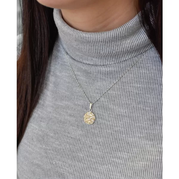 Stříbrný přívěsek s krystaly Swarovski zlatý kulatý 34225.5 gold
